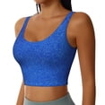 thumbnail image 2 of Fotbe Blue Glitter Pattern Womens' Sports Bra Longline Wirefree Padded with Medium Support Sports Moisture-Wicking Workou Vest,Tank Top-Large, 2 of 7