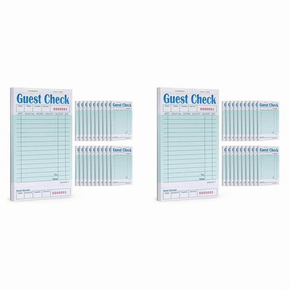 Guest Checks Book 20Pack, Server Note Pads, 1000 Count Total