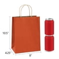 thumbnail image 3 of BagDream 100 Pack Medium Orange Gift Bags with Handles, 8x4.25x10.5" Goodie Bags for Party Favor Bags, Halloween, Birthdays & Holiday Events, 3 of 8