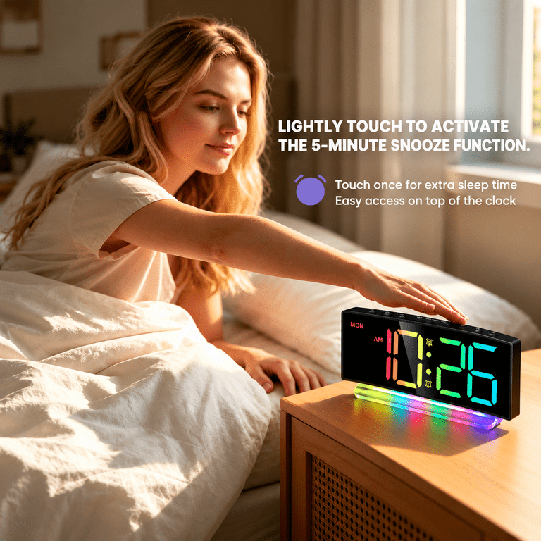 Daybetter Digital Bedside Alarm Clock with RGB Night Light photo 7