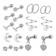 thumbnail image 1 of Moon Earrings Men Star Ear Stud Men Ear Studs Earrings Men Stainless Steel Earrings Set Ear Jewelries, 1 of 2