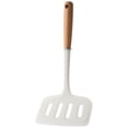 thumbnail image 1 of Turner de espátula de silicona para utensilios antiadherentes - Espátula flexible ranurada resistente al calor con mango de madera natural, cabeza ancha, blanco leche verde menta, 1 of 2
