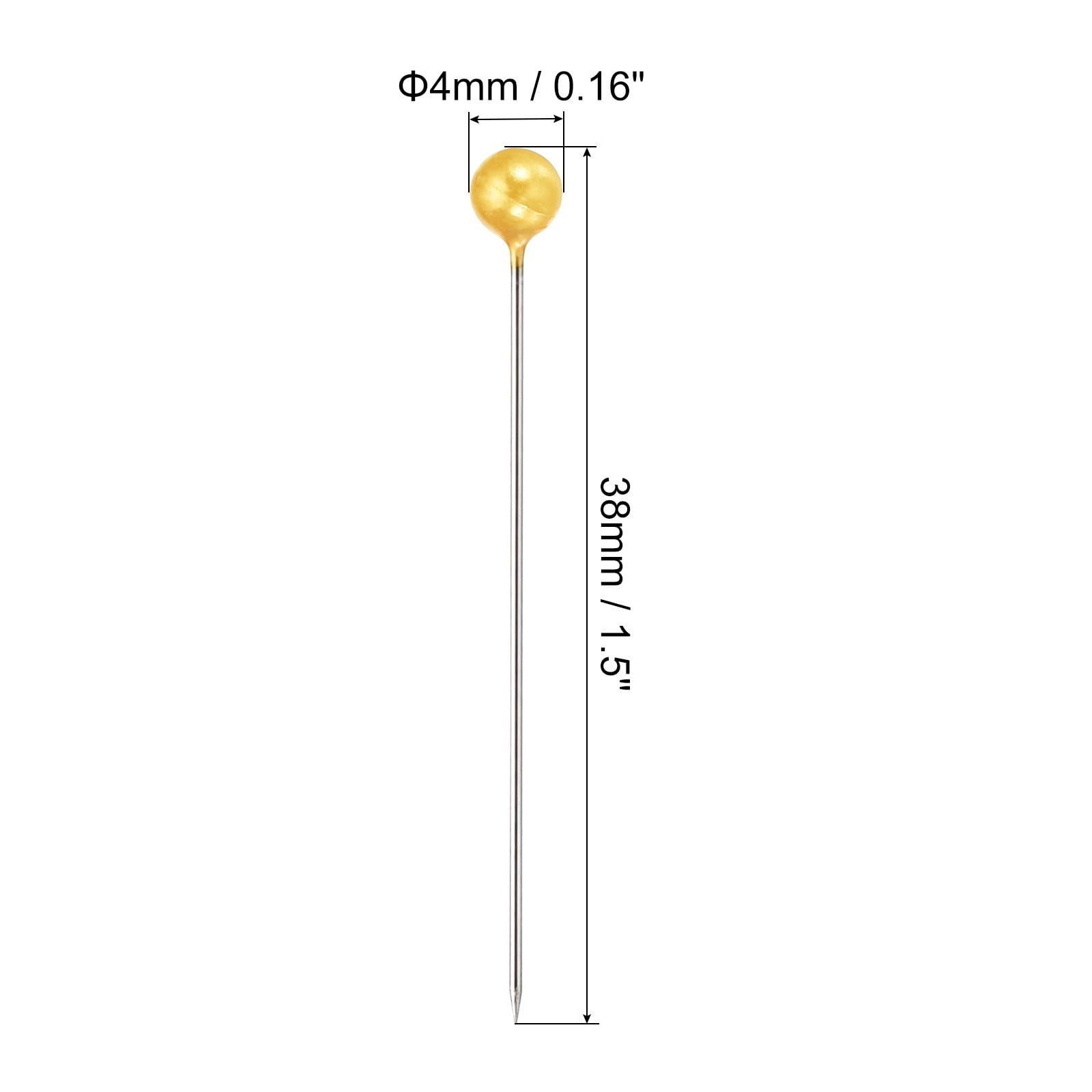 Unique Bargains Sewing Pins Straight Pin with Pearlized Ball Head for Craft Yellow