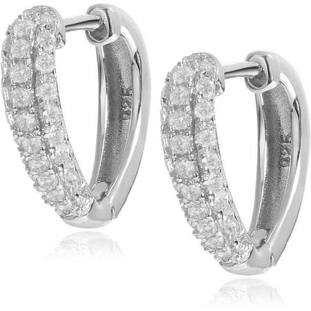 Brinley Co. Women's Cubic Zirconia Sterling Silver Hoop Earrings