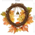 thumbnail image 3 of Coolmade 12 Inch Artificial Autumn Fall Wreath, Harvest Thanksgiving Door Wreath for Front Door with Pumpkins, Maple Leaf and Berry, 3 of 9