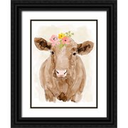 Barnes, Victoria 19x24 Black Ornate Wood Framed with Double Matting Museum Art Print Titled - Pasture Pals IV
