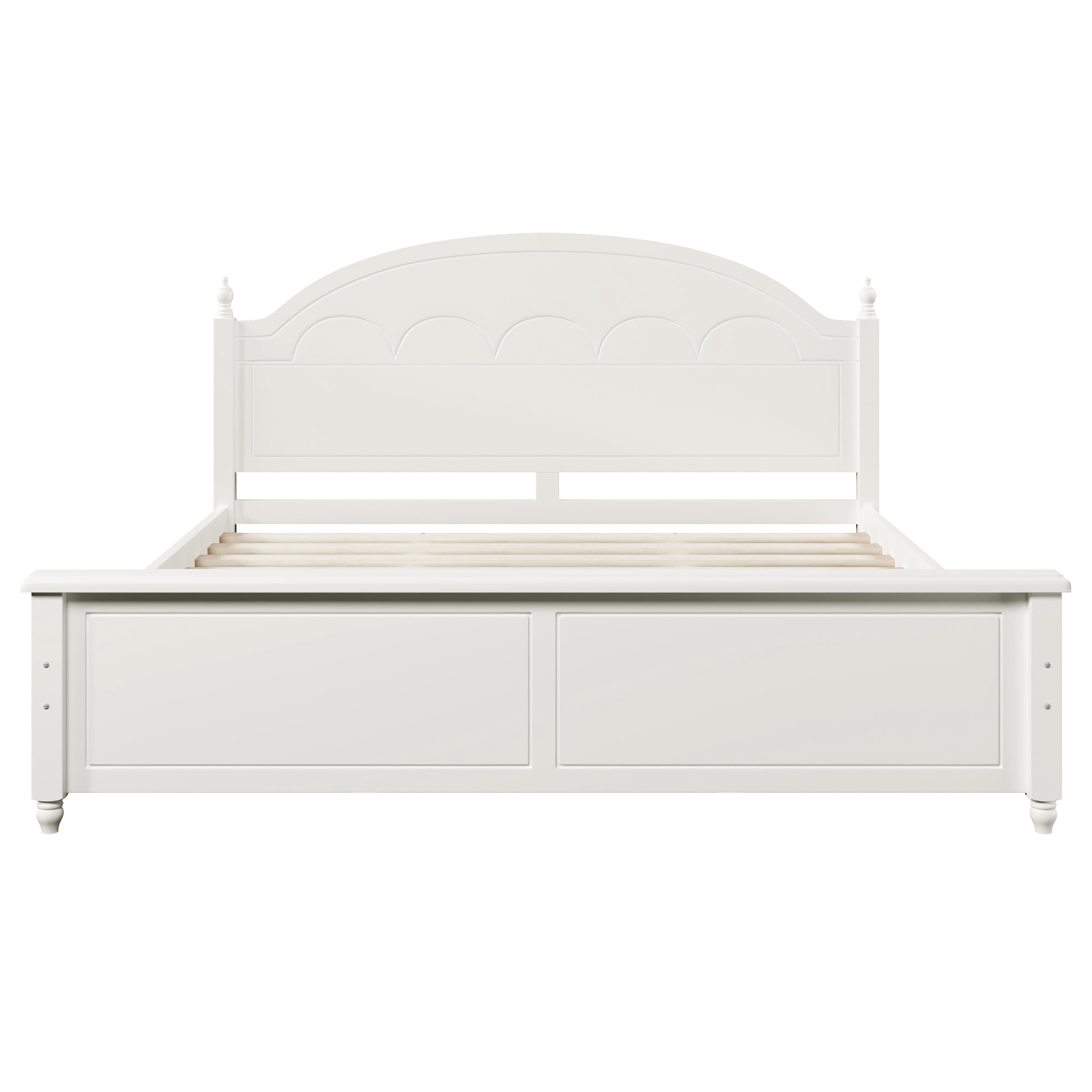 Euroco Wood Queen Size Platform Bed, White