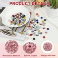 thumbnail image 3 of Uxcell Perles en Strass pour Fabrication de Bijoux, Perles Rondes Brillantes Disco Rose Foncé, 3 of 7