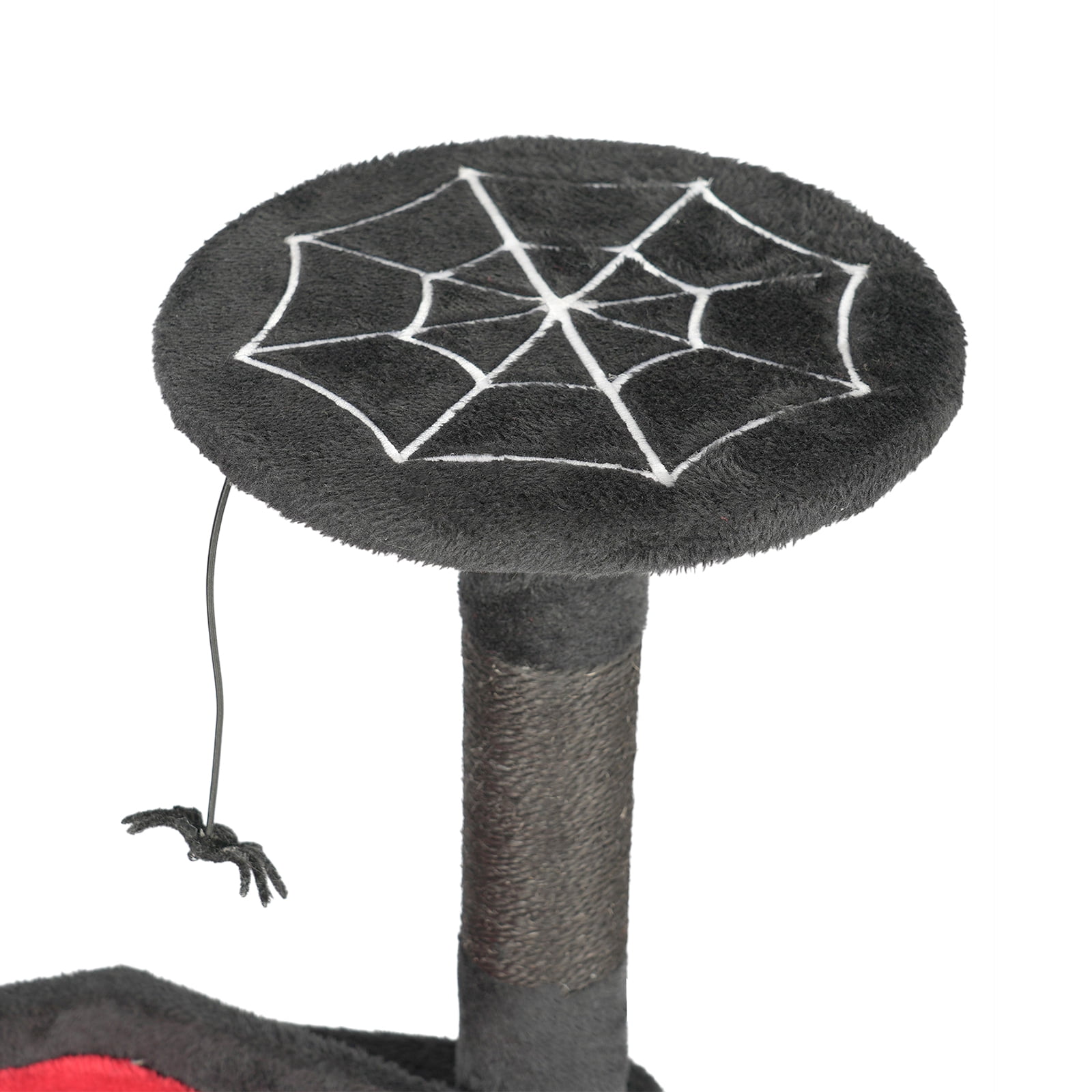 Ktaxon Large Halloween Cat Tree w/ Coffin Hideout & Scratcher, 2-Level for Large Cats, Black Red