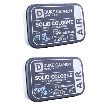 Duke Cannon Supply Co. Solid Cologne, Concentrated Cologne Balm, Air for the Traveling Man, Open Skies, 1.5 Oz (Pack of