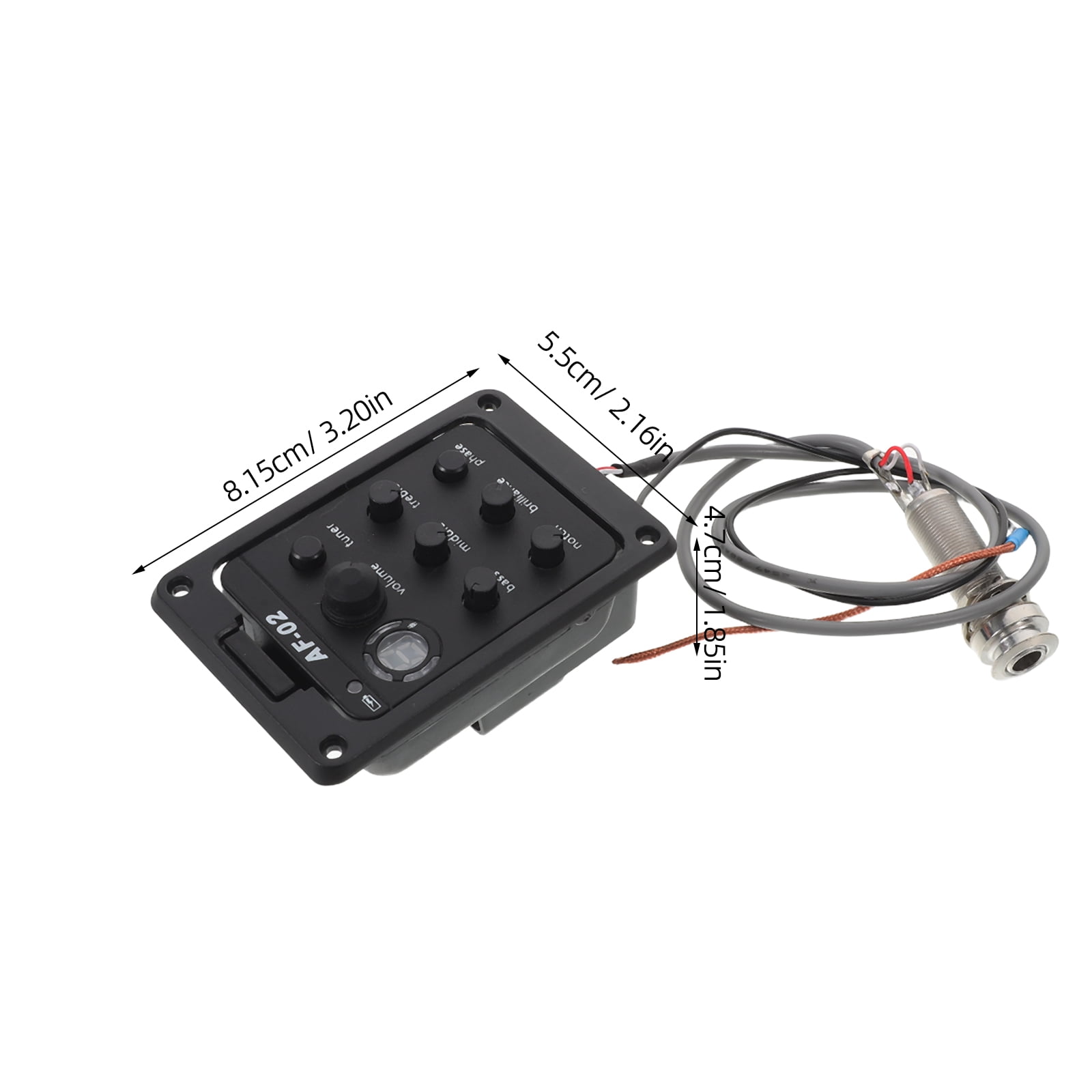 DEEPCRAFF Acoustic Guitar Electronics Kit Black Side Mounted Preamp with Built in Tuner and Piezo Pickup