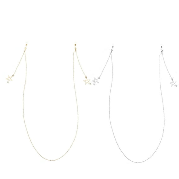 Masteelf  2 Pcs Holder Glasses Metal Chain Glasess Strap Stainless Eyeglasses Jewelry