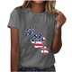 thumbnail image 4 of Camisetas de Manga Corta para las Mujeres, Blusa de Manga Corta de la Moda Del Día de la Independencia Hecha de Poliéster Cómodo para la Primavera Verano, Blusas de Manga Corta para las Mujeres, 4 of 7