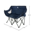 Wakeman Outdoor Double Camping Chair Camp Loveseat with Carry Bag