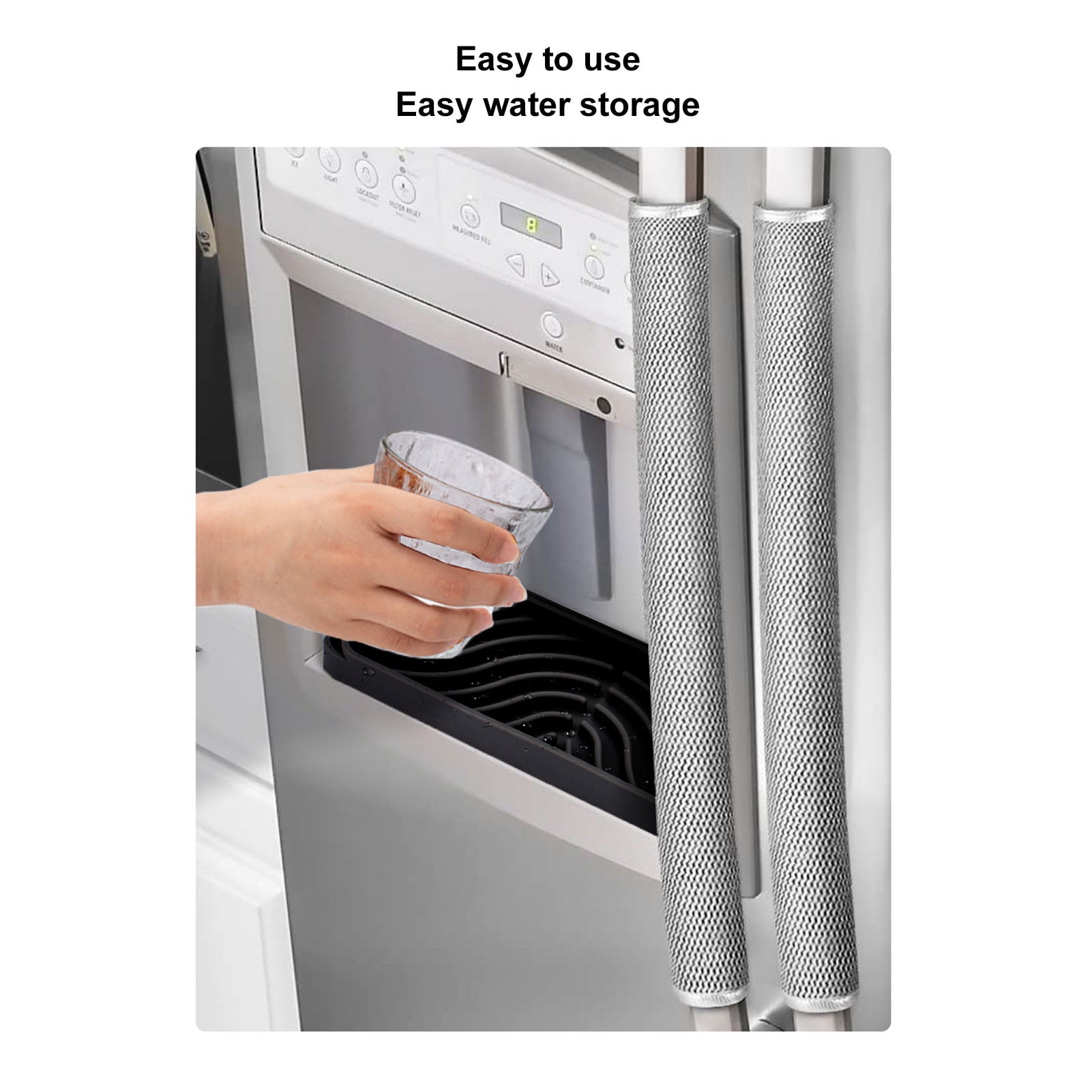 Refrigerator Drip Catcher Tray, Reusable Silicone Refrigerator Water Drip Tray Catcher Anti Slip  For Household Use