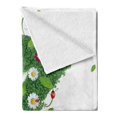thumbnail image 2 of Letter Z Soft Flannel Fleece Throw Blanket, Fresh Summer Garden Flower Bed and Butterflies Colorful Wings Leaves, Cozy Plush for Indoor and Outdoor Use, 60" x 80", Green Multicolor, by Ambesonne, 2 of 5