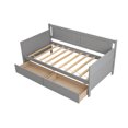 thumbnail image 5 of Twin Daybed with 2 Storage Drawers on Casters, Wood Captains Bed Sofa Bed Frame with 3 Drawer Stoppers for Bedroom Living Room, No Box Spring Needed, 200 lbs Weight Capacity, Gray, 5 of 7