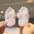 thumbnail image 2 of Cute Baby Girls Mary Jane Flats Cute Floral Lace Wedding Dress Shoes Non-Slip Newborn Crib Shoes, 2 of 6