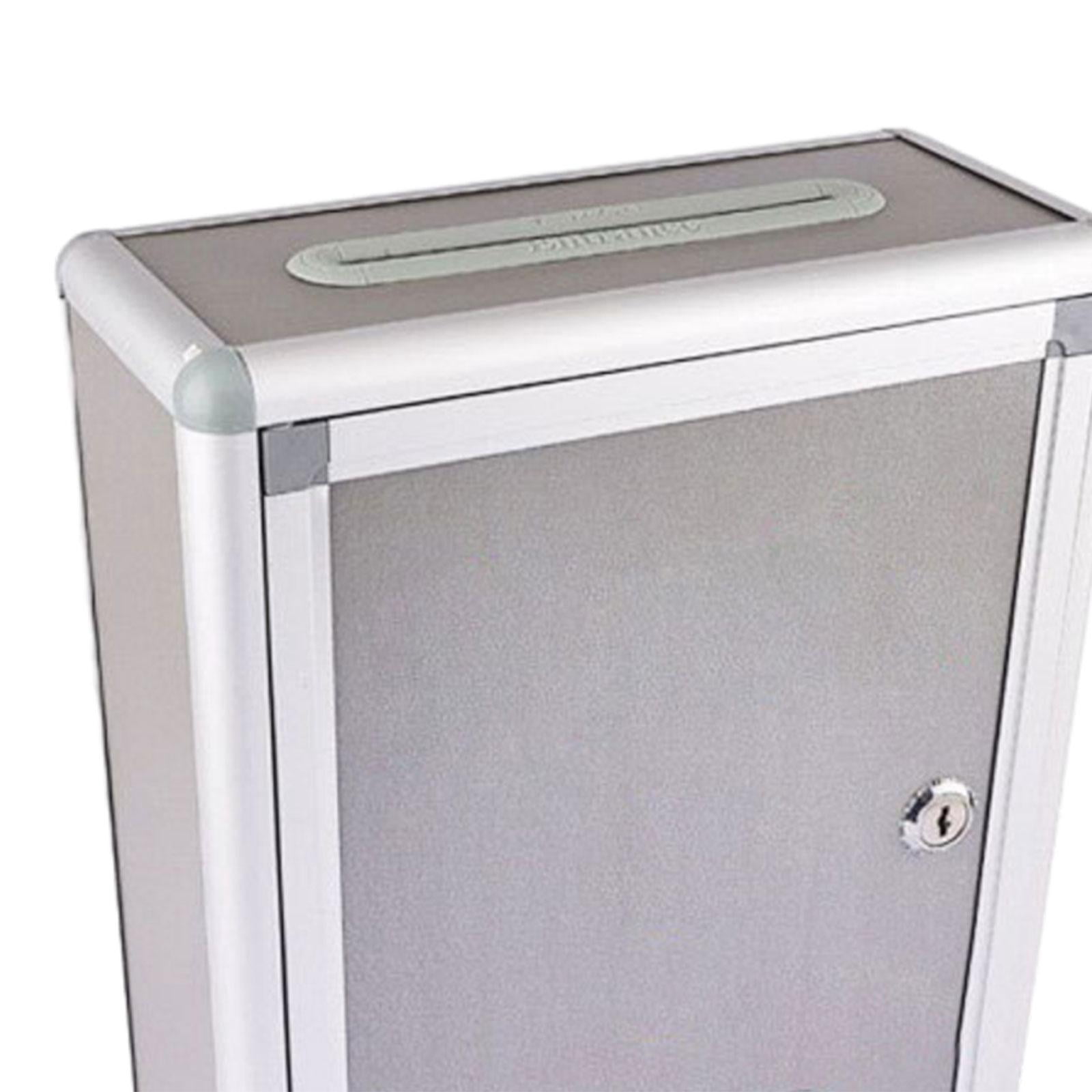 Baoblaze Wall Mount Mailbox Postbox Secure Rustproof Metal Vertical with Key Drop Box BM035 Top Input