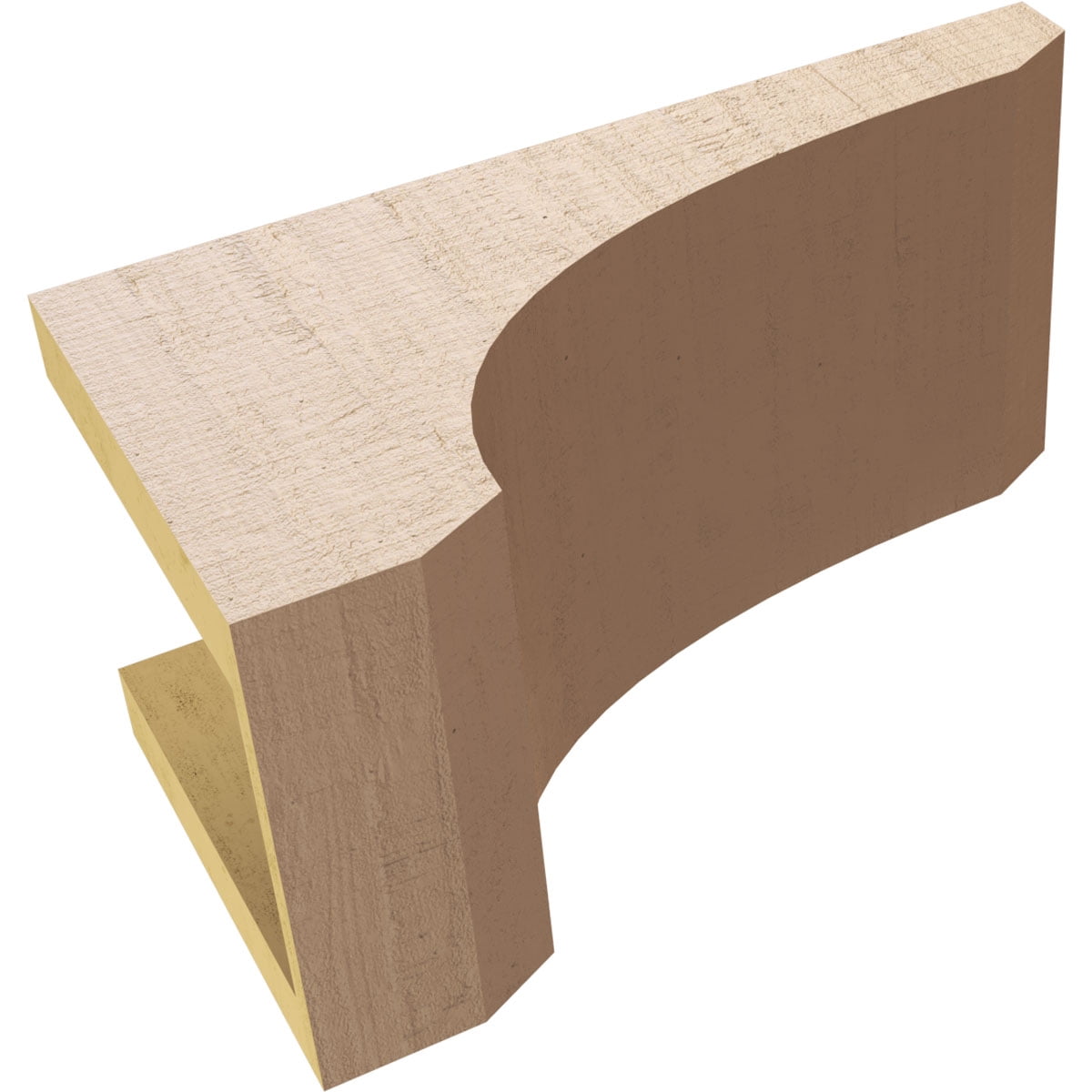 6"W x 12"D x 6"H Wide Legacy Rough Cedar Woodgrain TimberThane Corbel, Primed Tan