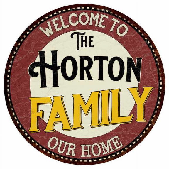 The Horton Family 14" Round Metal Sign Kitchen Game Room Decor 100140038336