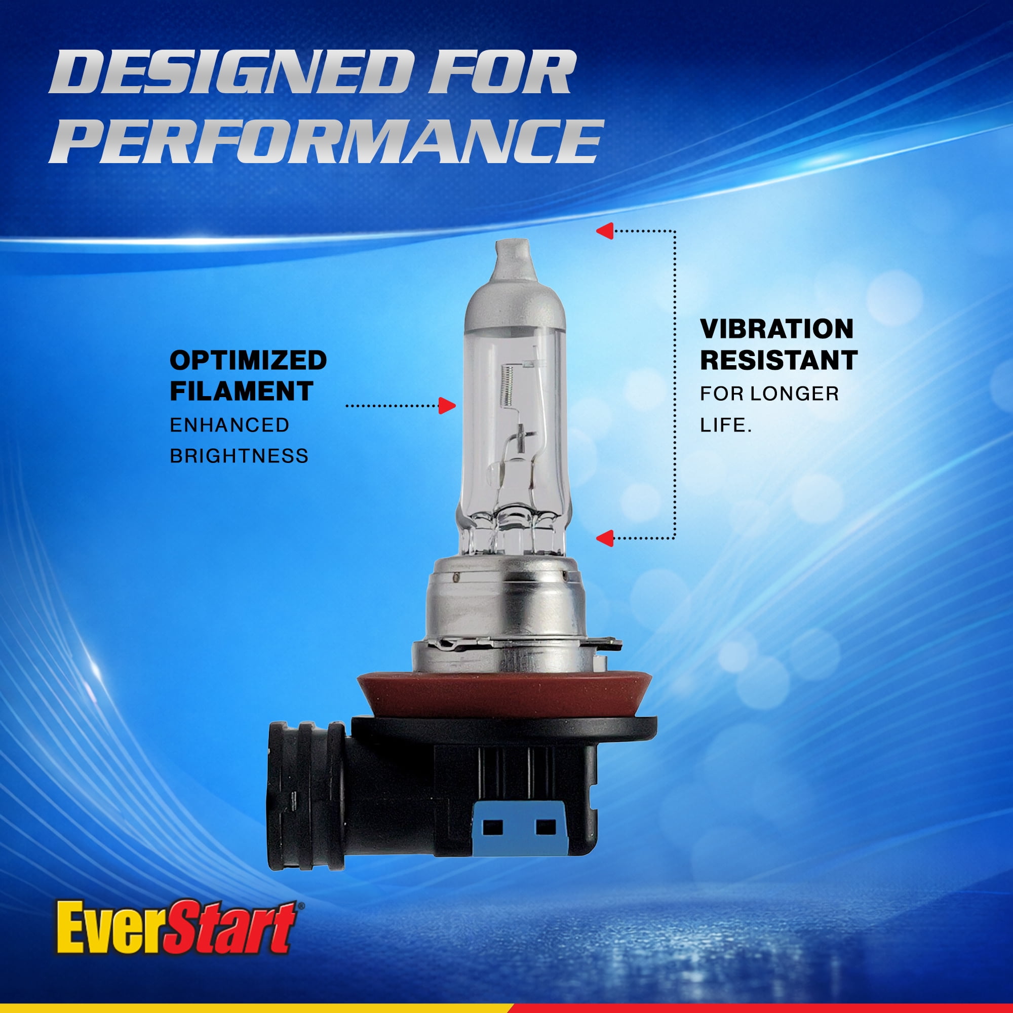 EverStart H11 Halogen Headlight Bulb, 1 pack, Compatible with Multiple Cars