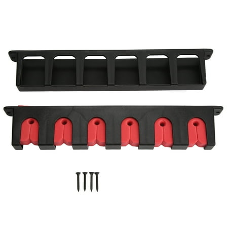 Red 2-Pack Wall Mounted Fishing Rod Rack Space-Saving Horizontal Storage Anti-Scratch Design for Home Organization Color