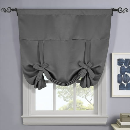 Ava Blackout Weave Tie Up Shade With Rod Pockets Curtains For