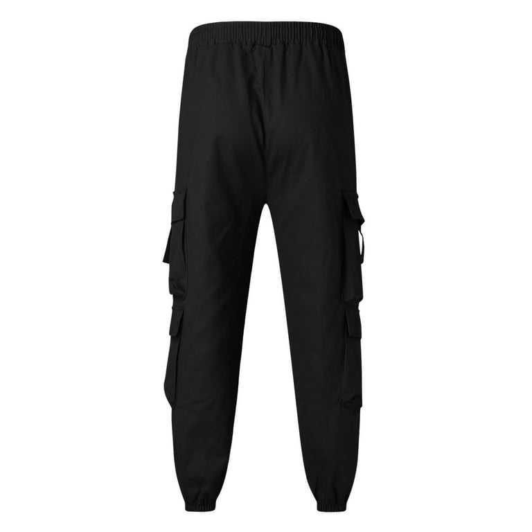 kpoplk Baggy Sweatpants for Men,Men's Active High Waisted Sporty Gym Fit  Jogger Sweatpants Baggy Pants with Pockets(Black,S)