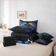 thumbnail image 6 of Manfei Speed Car 7-Piece Twin Bedding,Checkerboard Flag Bedding Comforter Set,Blue,Black Reversible, 6 of 7