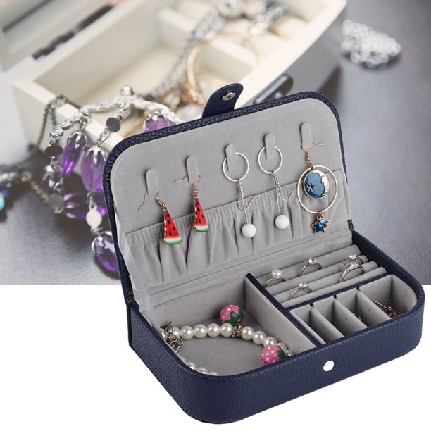Cajas De Almacenamiento Plegables, Con Cinco Ganchos Vitrina De Joyería De Cuero De Moda De Pu, Para Accesorios Pequeños, Anillos Y Aretes Al Aire Libre, Viajes ANGGREK Descripción de la referencia