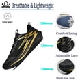 thumbnail image 3 of Men's Lightweight Arch Support Fashion Sneakers Breathable Shock-Absorbing Running Shoes Rebound Casual Walking Shoes Black 7.5 US, 3 of 7