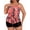 Pink Floral, variant on Plus Size Tankini Swimsuits for Women Tummy Control 2 Piece Bathing Suit Ruffle Flounce Swim Top with Boyshorts Modest Floral Swimwear