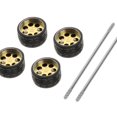 thumbnail image 3 of HILABEE 4 Pcs/Ensemble 1/64 Voiture Miniature Moulée sous Pression Alliage Caoutchouc Roue & Pneus Ensemble Accessoires Remplacement Pièces de Rechange pour Hotwheels E8, 3 of 7
