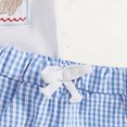 thumbnail image 5 of Toddler Baby Girl Boy Outfits Summer Clothes Set 4th of July Dog & Flag Embroidery Short Sleeve T-Shirt and Gingham Shorts Set Little Boy Outfits Summer Clothes Suit 18-24 Months, 5 of 8
