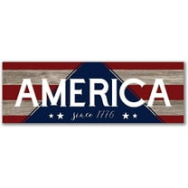 America Since 1776 Rustic Wood Wall Sign 6x18