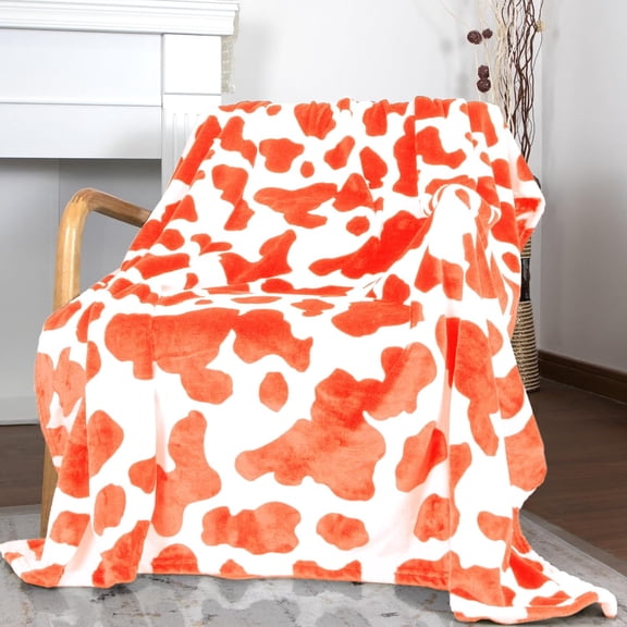 Orange Fleece Blankets Bulk Soft Throw Blanket Orange Warm Throw Blanket for Bed