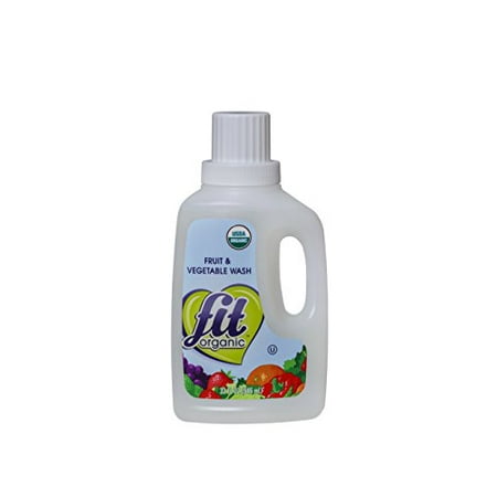 Fit Organic 32 Oz Soaker Produce Wash, Fruit and Vegetable Wash and Pesticide/Wax Remover, Pack of 3 Bottles