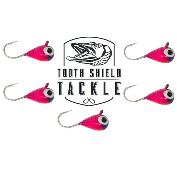 Tooth Shield Tackle UV Glow Tungsten Ice Fishing Jigs 5Pack Crappie