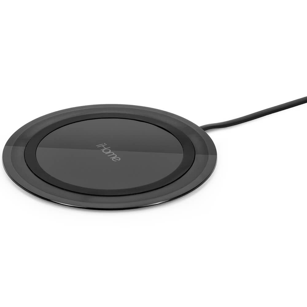 iHome IHQ1000BD Ultra Slim Qi Wireless Charger Black IHQ1000BD