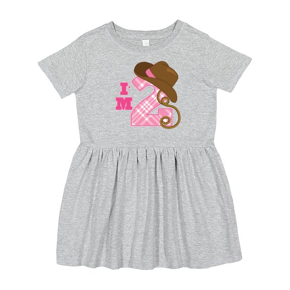 Inktastic 2nd Birthday 2 Year Old Cowgirl Hat Girls Toddler Dress