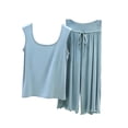 thumbnail image 2 of NominalSnug Womens Plus Size Pajamas Sets Wide Strap Square Neck Tank Tops with Drawstring Capri Pants Matching Lounge Set, 2 of 6