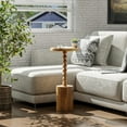 thumbnail image 3 of COZAYH PH03065-0 Farmhouse Pedestal End Table, Rustic Wood Drink Table with Base Round Martini Table for Small Space Living Room, 3 of 7
