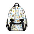 thumbnail image 3 of Excavator and Sun White Pattern Cute School Backpack Bag for School with Padded Back and Adjustable Shoulder Straps 15.25"x11.5"x5.25", 3 of 5