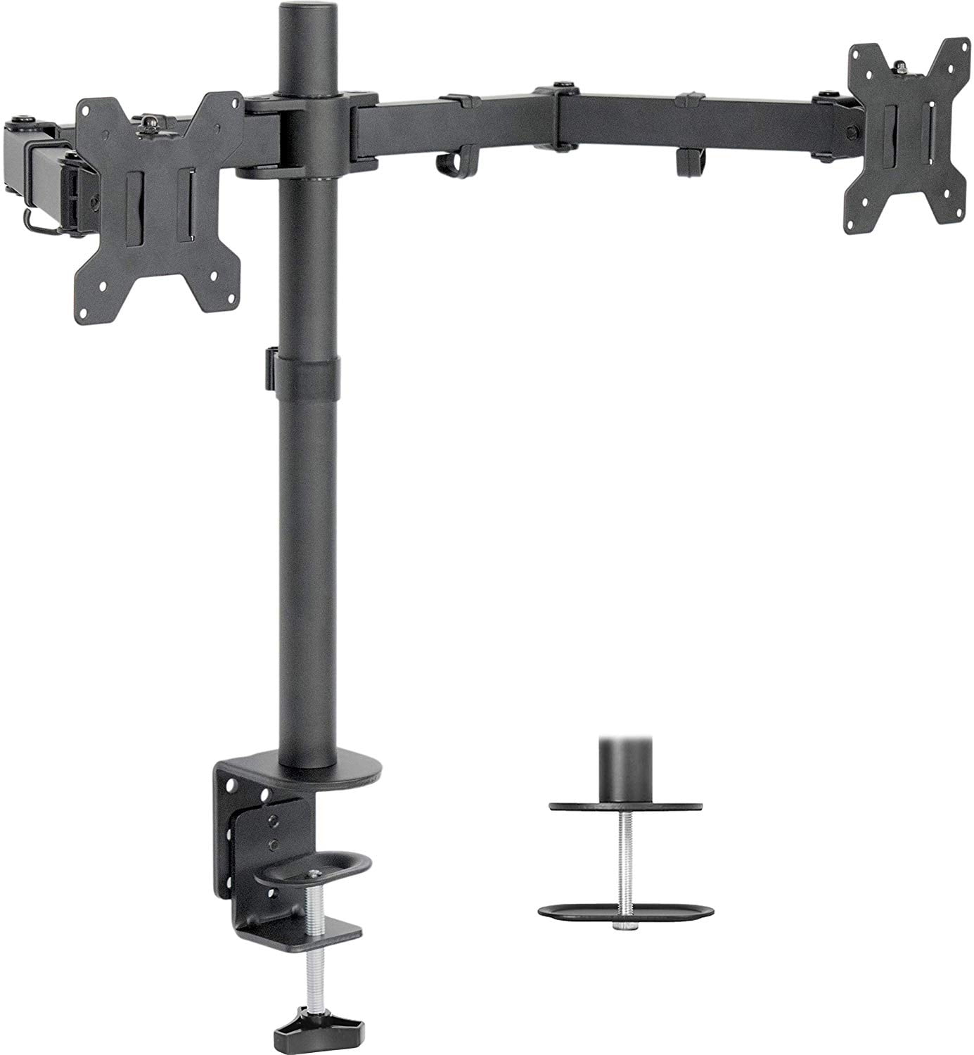 Lenovo ThinkVision S24e-20 23.8" Full HD WLED LCD Monitor 2-Pack Bundle with 250 Nit, FreeSync, 1920 x 1080, Vertical Alignment, HDMI-VGA, Raven Black, Fully Adjustable Desk Mount Monitor Stand