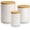 White, variant on Ceramic Canisters Set with Airtight Lids, 80/40/20 oz Coffee Canisters Sets for the Kitchen, Large Jars for Flour, Sugar, Pasta, Coffee, Cookies, Tea - Set of 3, Hexagon