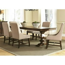 Liberty Furniture Armand 7 Piece Trestle Dining Set in Brownstone