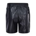 thumbnail image 2 of OSOLU Solid Color Men's PU Leather Shorts Zipper Straight Leg Shorts Clubwear Daily Relaxed Fit Breathable Active Athletic Casual Bottoms, 2 of 6