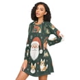 thumbnail image 3 of FORMRS Womens Long Sleeve Nightgowns Crew Neck Sleep Shirt Soft Pajamas Sizes S-3XL, Whimsical Christmas, 3 of 8
