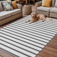 thumbnail image 2 of Fsddascl Black Striped Outdoor Rug for Patio/Deck/Porch, Non-Slip Large Area Rug 4 x 6 Ft, Black White Stripes Farmhouse Indoor Outdoor Rugs Washable Area Rugs, Reversible Camping Rug Carpet Runner, 2 of 5